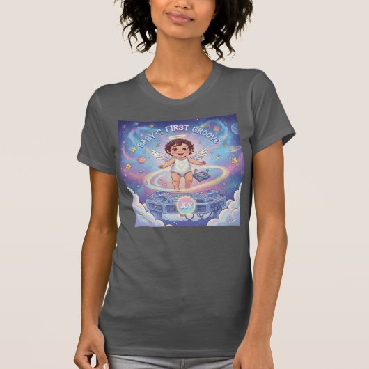 赤ちゃんの最初のグルーヴ ― 喜びの天使のDJ Tシャツ (正面)