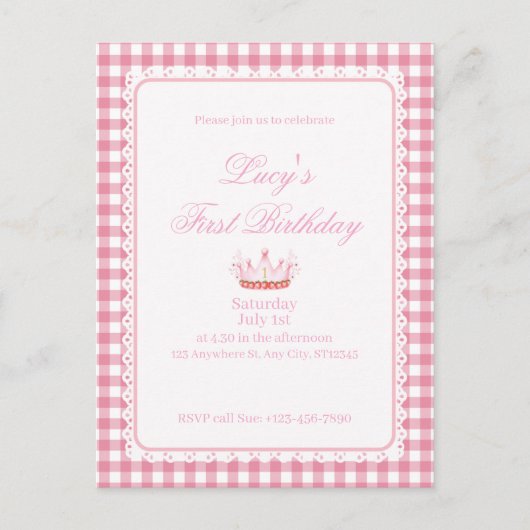 赤ちゃんの最初のコケッティーな誕生日！ ポストカード (正面)