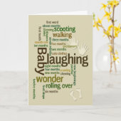 赤ちゃんの最初の1年の節目をお祝いしよう カード (黄色い花)