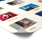 赤ちゃんの最初の1年 誕生日写真 マイルストーン ポスター (角)