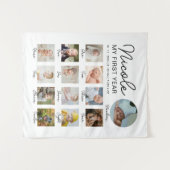 赤ちゃんの最初の1年 12か月 フォトコラージュ モダン タペストリー (正面(横))