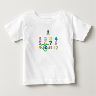 赤ちゃんの月齢マーク付きベビーボディ - 1~12ヶ月 ベビーTシャツ