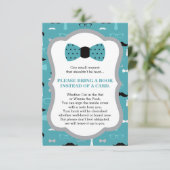 赤ちゃんの本を持っておいでカード、リトルマン、ベビーシャワー 招待状 (スタンド正面)