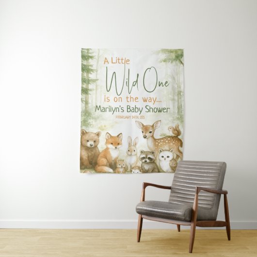 赤ちゃんの歓迎会にぴったりな、かわいい森の赤ちゃん動物たち タペストリー (インサイチュ)