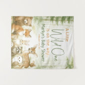 赤ちゃんの歓迎会にぴったりな、かわいい森の赤ちゃん動物たち タペストリー (正面(横))