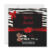 赤ちゃんの歓迎会に、赤とゼブラのストライプ