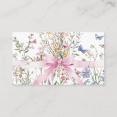 赤ちゃんの歓迎会のためのWildflower Floral Pink Bow Book エンクロージャーカード (裏面)