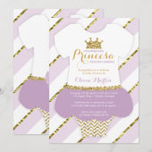 赤ちゃんの歓迎会の招待状　プリンセス 招待状 (正面/裏面)