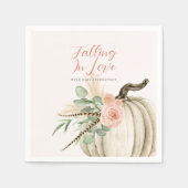 赤ちゃんの水彩画のオレンジ色のきっと恋に落ちる スタンダードカクテルナプキン (正面)