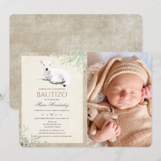 赤ちゃんの洗礼招待状 招待状 (正面/裏面)