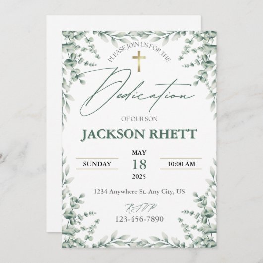 赤ちゃんの献堂式招待状 招待状 (正面/裏面)