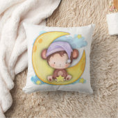 赤ちゃんの猿の寝る時間 クッション (ブランケット)