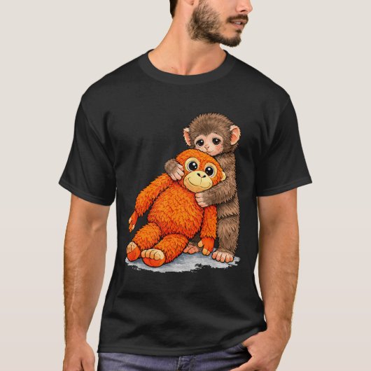 赤ちゃんの猿殴る顔文字 Tシャツ (正面)