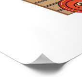 赤ちゃんの男の子が線路とキリンとワゴンで遊ぶ ポスター (角)