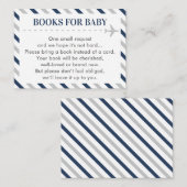 赤ちゃんの男の子のシャワーにおすすめの飛行機旅行絵本のリクエストカード エンクロージャーカード (正面/裏面)