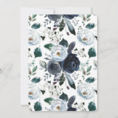 赤ちゃんの男の子のシャワー招待状のためのブルー ピオニー ブランunch 招待状 (裏面)