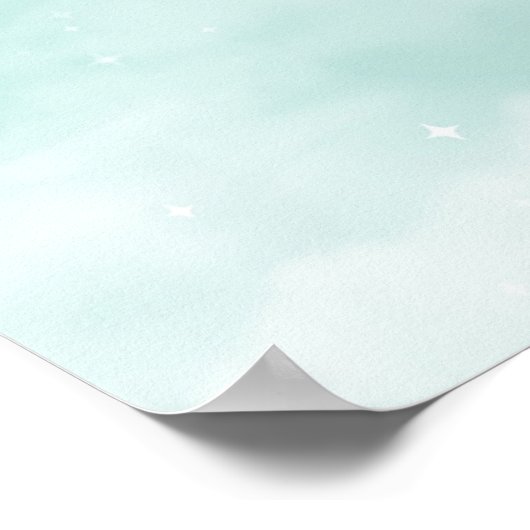 赤ちゃんの男の子のテディベアが毛布に包まれている ポスター (角)