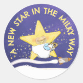 赤ちゃんの男の子 新しい星 ラウンドシール (正面)