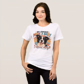 赤ちゃんの発表 面白い犬の妊娠 発表 トライブレンドTシャツ (正面全面)