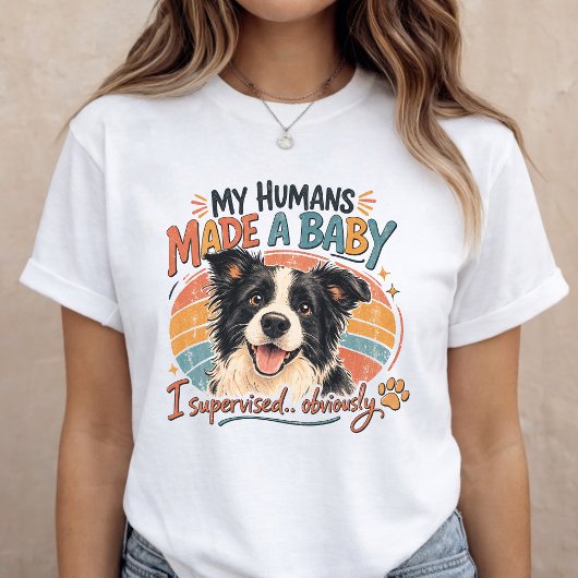 赤ちゃんの発表 面白い犬の妊娠 発表 トライブレンドTシャツ
