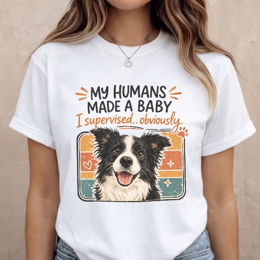 赤ちゃんの発表 面白い犬の妊娠 発表 トライブレンドＴシャツ
