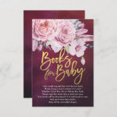 赤ちゃんの絵本リクエストカード / 出産前にお祝いの本を持ってきてください 招待状 (正面/裏面)