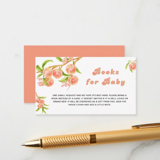 赤ちゃんの絵本 スイートリトルピーチ ベイビーシャワー エンクロージャーカード (正面/裏面インサイチュ)