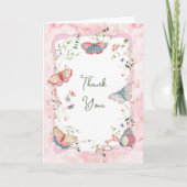 赤ちゃんの蝶がやってくる！ベイビーシャワー サンキューカード (正面)