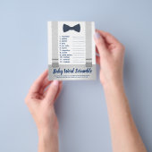 赤ちゃんの言葉を並べ替えるゲーム, ベビーシャワーのゲーム チラシ (手)