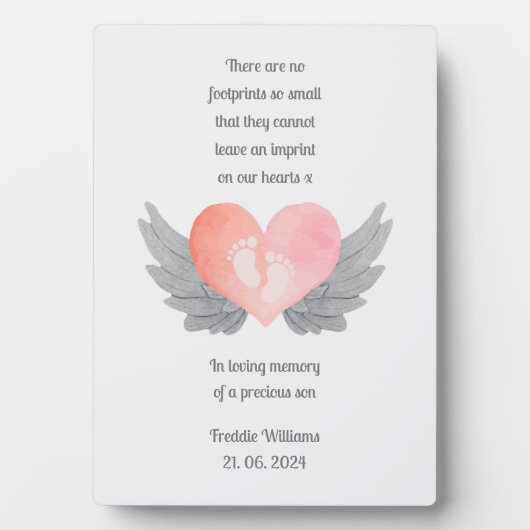 赤ちゃんの記憶の足跡 追悼プレート フォトプラーク (正面)