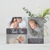 赤ちゃんの誕生おめでとう!ベイビーシャワーのマルチ写真出産発表 サンキューカード (スタンド正面)