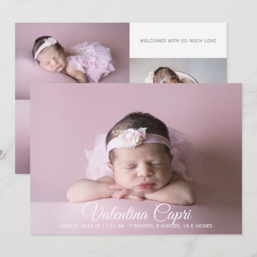 赤ちゃんの誕生のお知らせ 招待状 (正面/裏面)