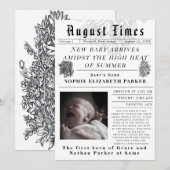 赤ちゃんの誕生をお祝いします August Times 案内状 (正面/裏面)