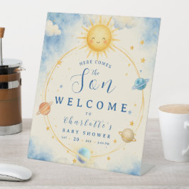 赤ちゃんの誕生をお祝いする「Here Comes the Son Baby Boy Shower」テ 台座サイン