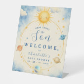 赤ちゃんの誕生をお祝いする「Here Comes the Son Baby Boy Shower」テ 台座サイン (正面)