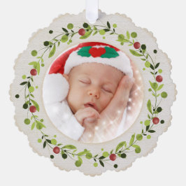 赤ちゃんの誕生データ クリスマス 出生のお知らせ オーナメントカード