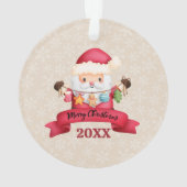 赤ちゃんの誕生データ クリスマス 出生のお知らせ オーナメント (裏面)