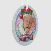 赤ちゃんの誕生データ クリスマス 出生のお知らせ オーナメント (正面)