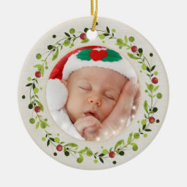 赤ちゃんの誕生データ クリスマス 出生のお知らせ セラミックオーナメント