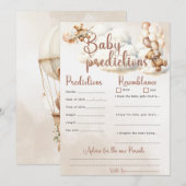 赤ちゃんの誕生予測ゲーム ベビーシャワー ベア 風船 オリジナル ゲーム 楽しい 予測バルーン 招待状 (正面/裏面)