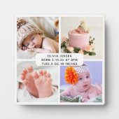 赤ちゃんの誕生情報 フォト コラージュ 4枚組 フォトプラーク (正面)