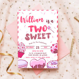 赤ちゃんの誕生日にお菓子２つで甘いパーティ 招待状