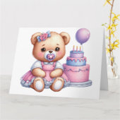 赤ちゃんの誕生日カード カード (黄色い花)