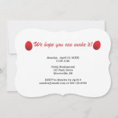 赤ちゃんの赤い卵としょうがの招待状（ストライプ柄） 招待状 (裏面)