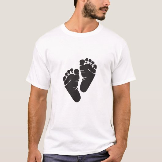 赤ちゃんの足のシルエット Tシャツ (正面)