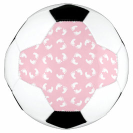 赤ちゃんの足跡 ピンクの女の子 サッカーボール