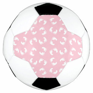 赤ちゃんの足跡 ピンクの女の子 サッカーボール