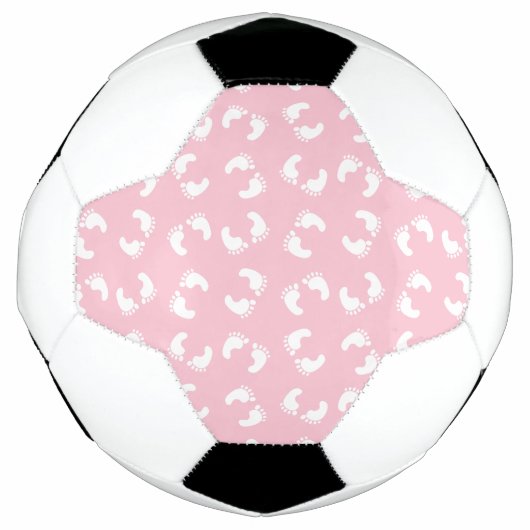 赤ちゃんの足跡 ピンクの女の子 サッカーボール (正面)