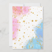 赤ちゃんの足 男の子？女の子？ ピンクとブルー 性別発表 招待状 (裏面)