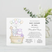 赤ちゃんの長距離ジャングル動物シャワー(郵送) 招待状 (スタンド正面)